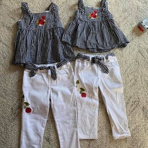 Mayoral Sets white jeans and gingham top
